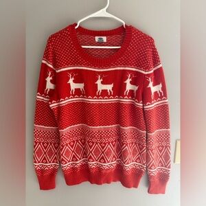 Old Navy Women’s Reindeer Fair Isle Red Pullover Christmas Holiday Sweater SZXL